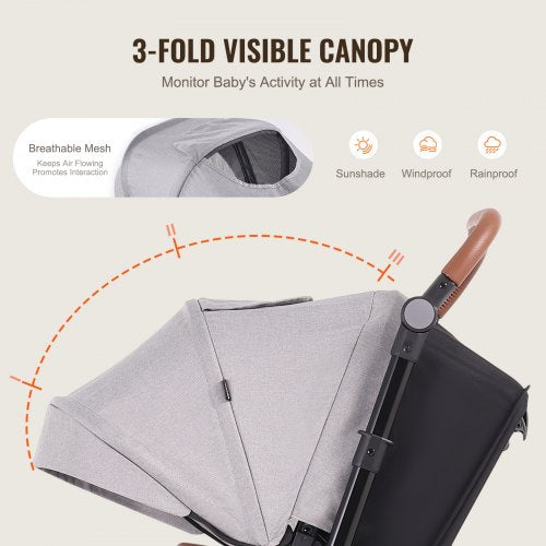 Travel System Stroller with Infant Bassinet 2in1 Baby Cradle Stroller