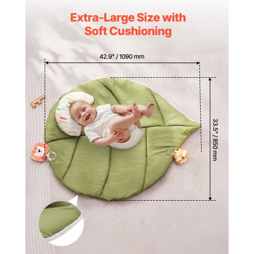 Baby Play Gym Mat Baby Activity Mat with 6 Sensory Toys Oversize
