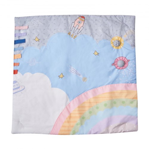 Baby Play Gym Mat Tummy Time Mat with 6 Sensory Toys Baby Activity Mat