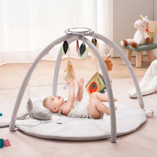 Baby Play Gym Mat Tummy Time Mat with 5 Sensory Toys Baby Activity Mat
