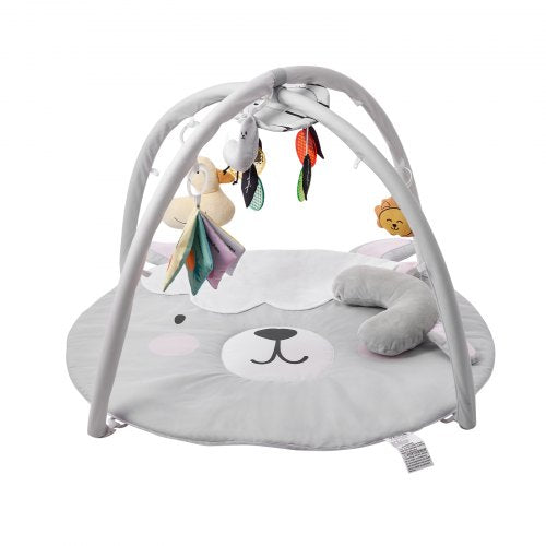 Baby Play Gym Mat Tummy Time Mat with 5 Sensory Toys Baby Activity Mat