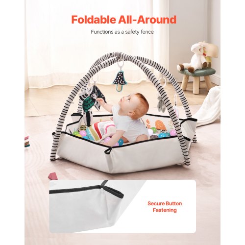 Baby Play Gym Mat Tummy Time Mat with 6 Detachable Sensory Toys 417 x