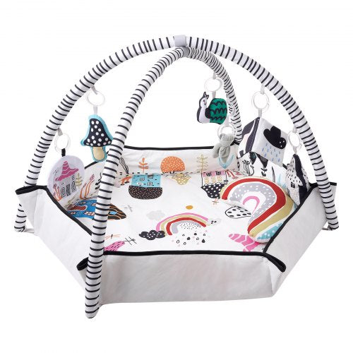 Baby Play Gym Mat Tummy Time Mat with 6 Detachable Sensory Toys 417 x