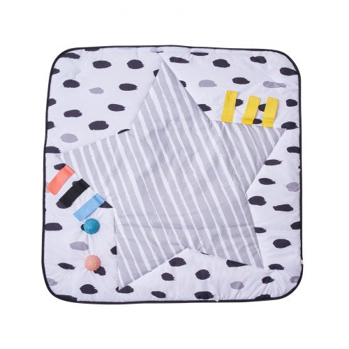 Baby Play Gym Mat Tummy Time Mat with 6 Sensory Toys Baby Activity Mat