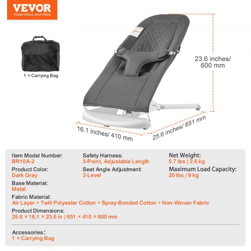 Baby Bouncer Folding Bouncer Seat for Babies 09 Months Newborn Bouncer