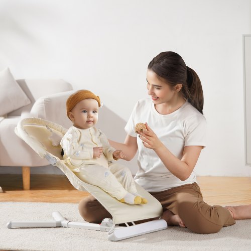 Baby Bouncer Folding Bouncer Seat Chair for Babies 09 Months with Toy Bar –