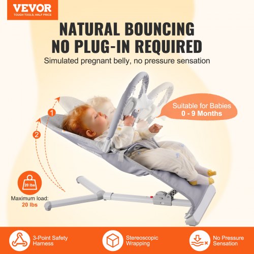 Baby Bouncer Folding Bouncer Seat for Babies 09 Months Newborn Bouncer