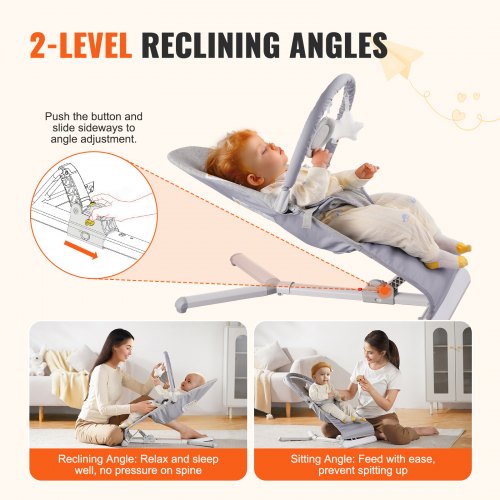 Baby Bouncer Folding Bouncer Seat for Babies 09 Months Newborn Bouncer