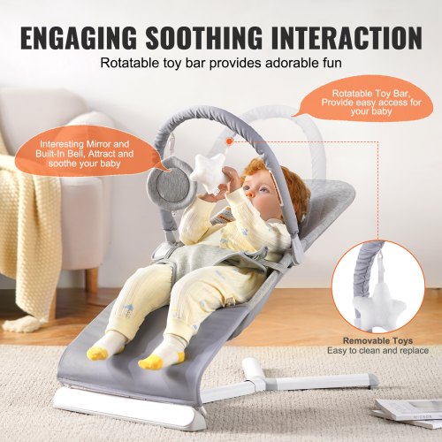 Baby Bouncer Folding Bouncer Seat for Babies 09 Months Newborn Bouncer