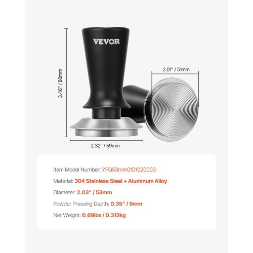 Espresso Tamper 51mm Spring Loaded Coffee Tamper 30 lbs Tamper Tool