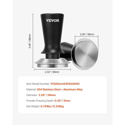 Espresso Tamper 58mm Spring Loaded Coffee Tamper 30 lbs Tamper Tool