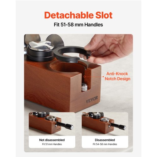 Espresso Tamping Station Sapele Wood 8in1 Multifunctional Tamping