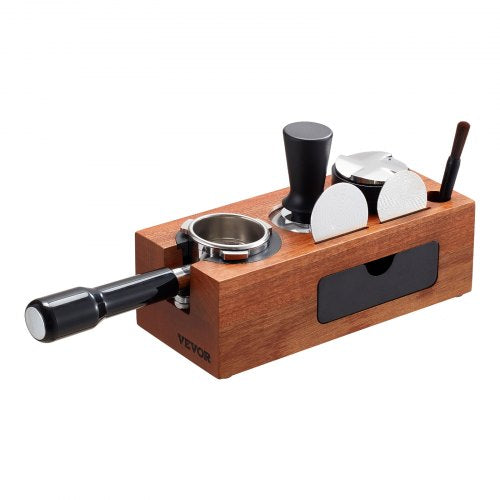 Espresso Tamping Station Sapele Wood 8in1 Multifunctional Tamping