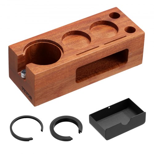 Espresso Tamping Station Sapele Wood 8in1 Multifunctional Tamping