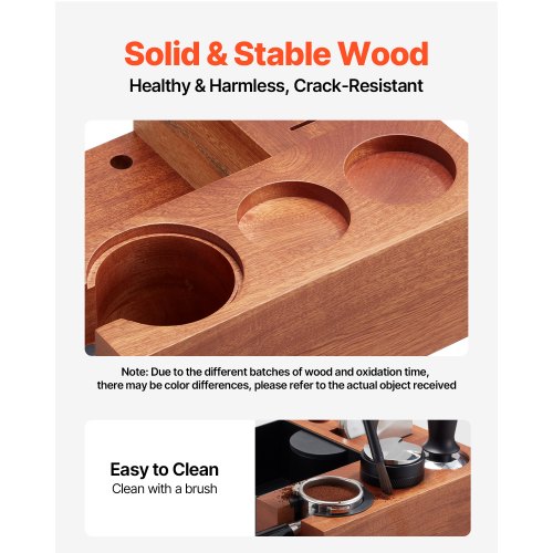 Espresso Tamping Station Sapele Wood 9in1 Multifunctional Tamping