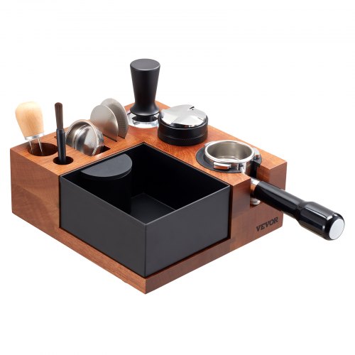 Espresso Tamping Station Sapele Wood 9in1 Multifunctional Tamping