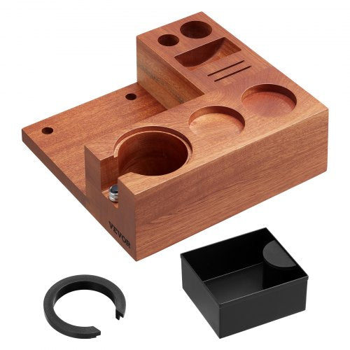 Espresso Tamping Station Sapele Wood 9in1 Multifunctional Tamping