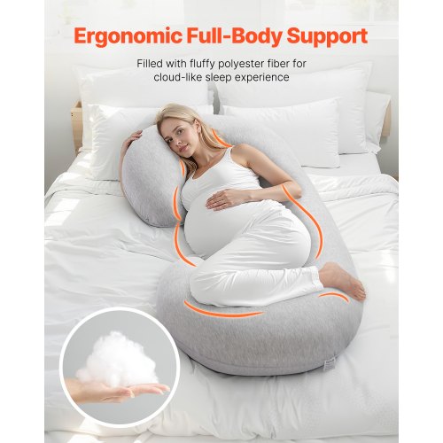 Pregnancy Pillow CShaped Full Body Maternity Pillow for Sleeping