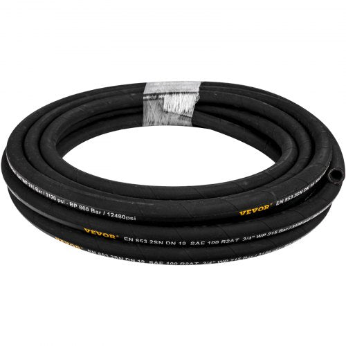 Hydraulic Hose 34 inch x 50 ft Coiled Hydraulic Hose 3120 PSI Rubber