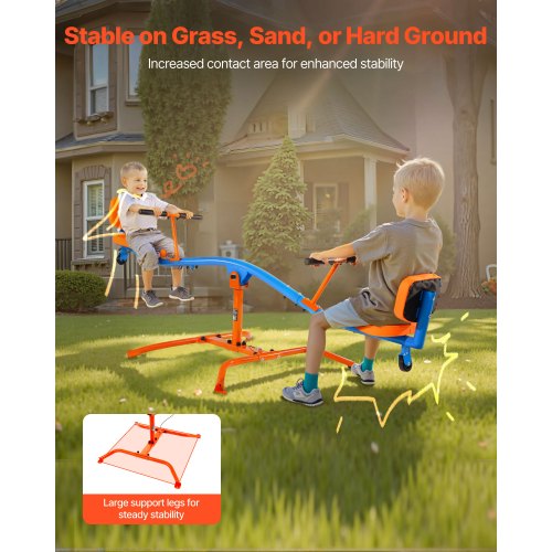 Kids Seesaw 300 lbs Load Capacity Sit and Spin Teeter Totter with EasyGrip