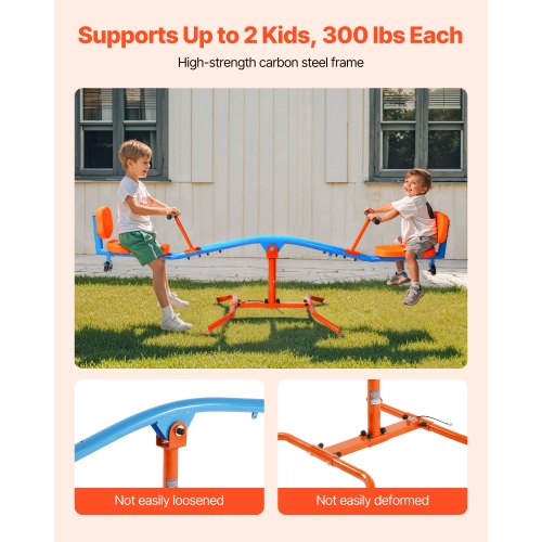 Kids Seesaw 300 lbs Load Capacity Sit and Spin Teeter Totter with EasyGrip