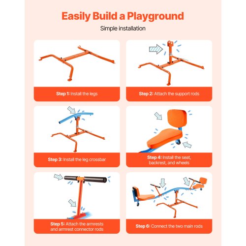 Kids Seesaw 300 lbs Load Capacity Sit and Spin Teeter Totter with EasyGrip