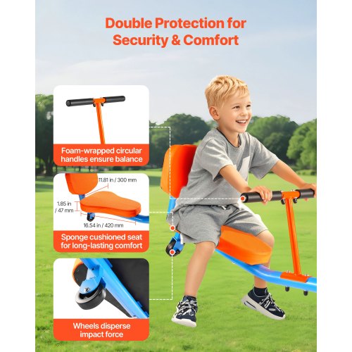 Kids Seesaw 300 lbs Load Capacity Sit and Spin Teeter Totter with EasyGrip