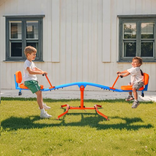 Kids Seesaw 300 lbs Load Capacity Sit and Spin Teeter Totter with EasyGrip