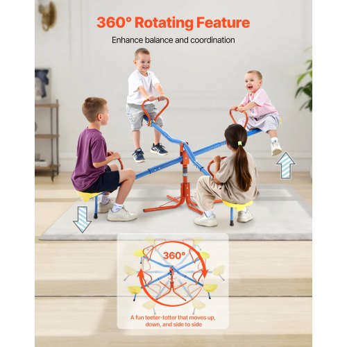 Kids Seesaw 110 lbs Load Capacity per Seat Sit and Spin Teeter Totter