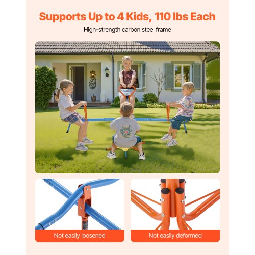 Kids Seesaw 110 lbs Load Capacity per Seat Sit and Spin Teeter Totter