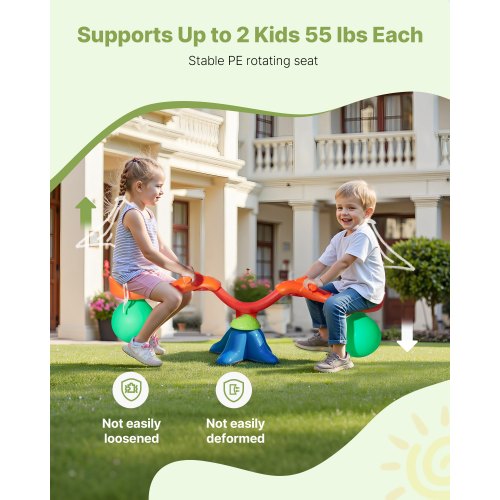 Kids Seesaw 55 lbs Load Capacity per Seat Sit and Spin Teeter Totter