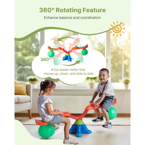 Kids Seesaw 55 lbs Load Capacity per Seat Sit and Spin Teeter Totter
