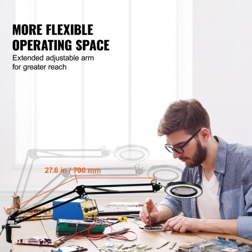 Magnifying Glass with Light and Stand 5X Magnifying Lamp 43 Glass Lens