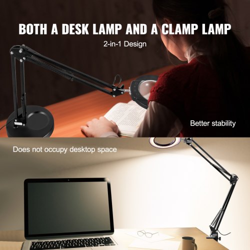 Magnifying Glass with Light and Stand 5X Magnifying Lamp 43 Glass Lens