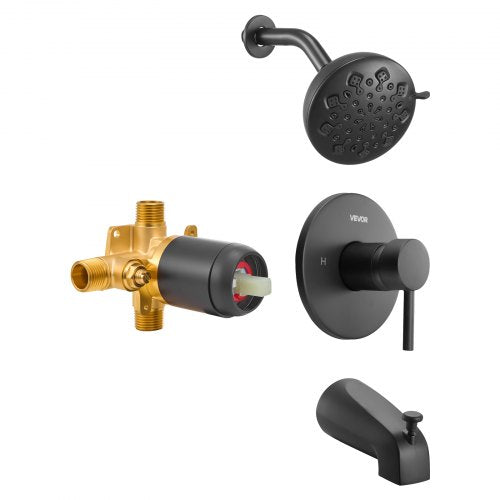 Tub and Shower Faucet Set Complete with 47Inch Rainfall Shower Head and Shower
