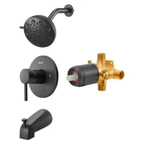 Tub and Shower Faucet Set Complete with 47Inch Rainfall Shower Head and Shower