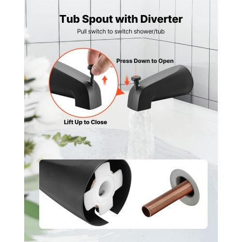 Tub and Shower Faucet Set Complete with 4Inch Rainfall Shower Head and Shower