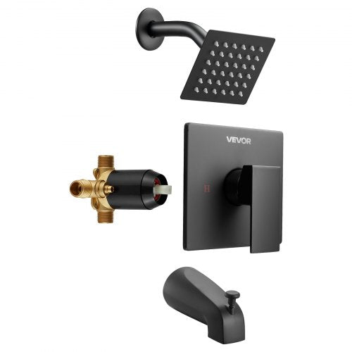 Tub and Shower Faucet Set Complete with 4Inch Rainfall Shower Head and Shower