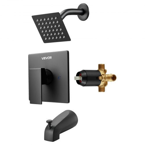 Tub and Shower Faucet Set Complete with 4Inch Rainfall Shower Head and Shower