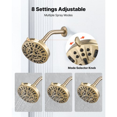 Tub and Shower Faucet Set Complete with 5Inch Rainfall Shower Head and Shower