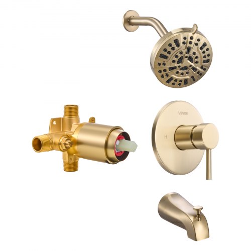 Tub and Shower Faucet Set Complete with 5Inch Rainfall Shower Head and Shower