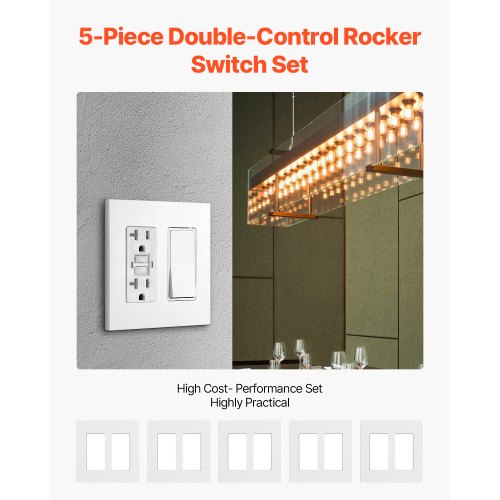 Rocker Light Switch Wall Plates 2Gang Decorative Outlet CoversStandard