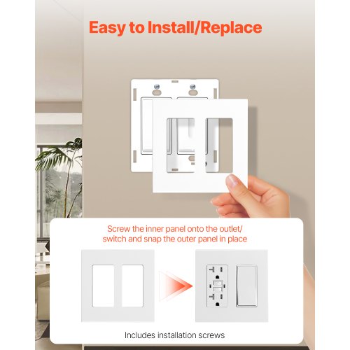 Rocker Light Switch Wall Plates 2Gang Decorative Outlet CoversStandard