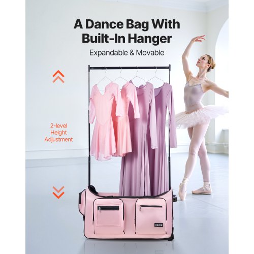Dance Bag with Garment Rack 29 Inch Rolling Dance Duffel with Wheels USB