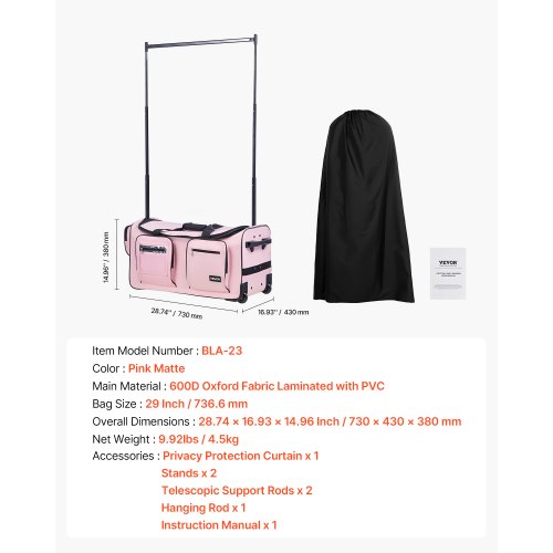 Dance Bag with Garment Rack 29 Inch Rolling Dance Duffel with Wheels USB