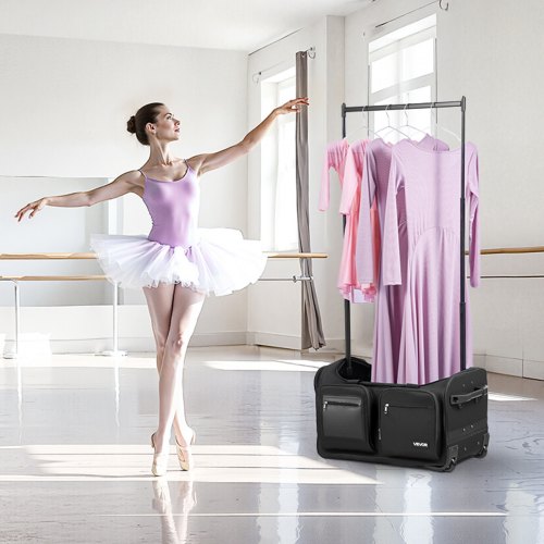 Dance Bag with Garment Rack 23 Inch Rolling Dance Duffel with Wheels USB