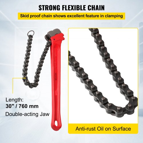 Chain Wrench Pipe 36inchHeavy Duty Oil Filter Chain Wrench Capacity 412