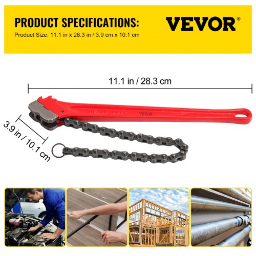 Chain Wrench Pipe 36inchHeavy Duty Oil Filter Chain Wrench Capacity 412