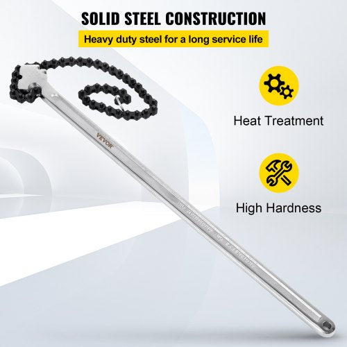 24inch Chain Wrench Carbon Steel Chain Pipe Wrench Heavy Duty 6.7 inch