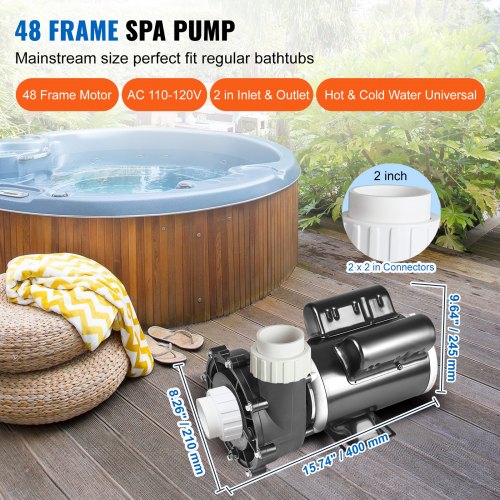 2 Speed SPA Pump 48Frame AC 110120V Hot Tub SPA Pump